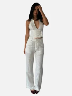 Baxter Linen Pant - Ivory