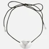 Bean Cord Pendant - Ebony/Silver