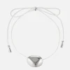 Bean Cord Pendant - Ivory/Silver