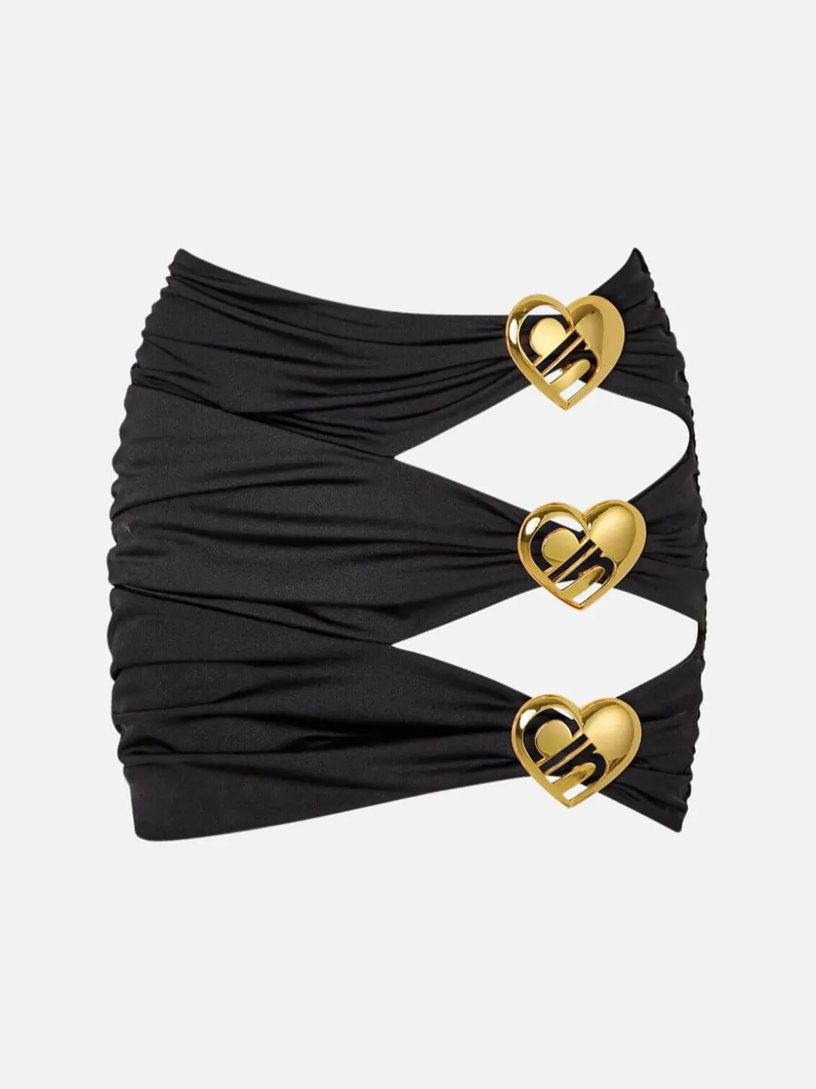 Coupe Heart Cut Out Mini Skirt - Black