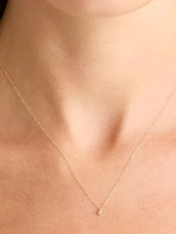 14K Gold Sweet Droplet Diamond Necklace