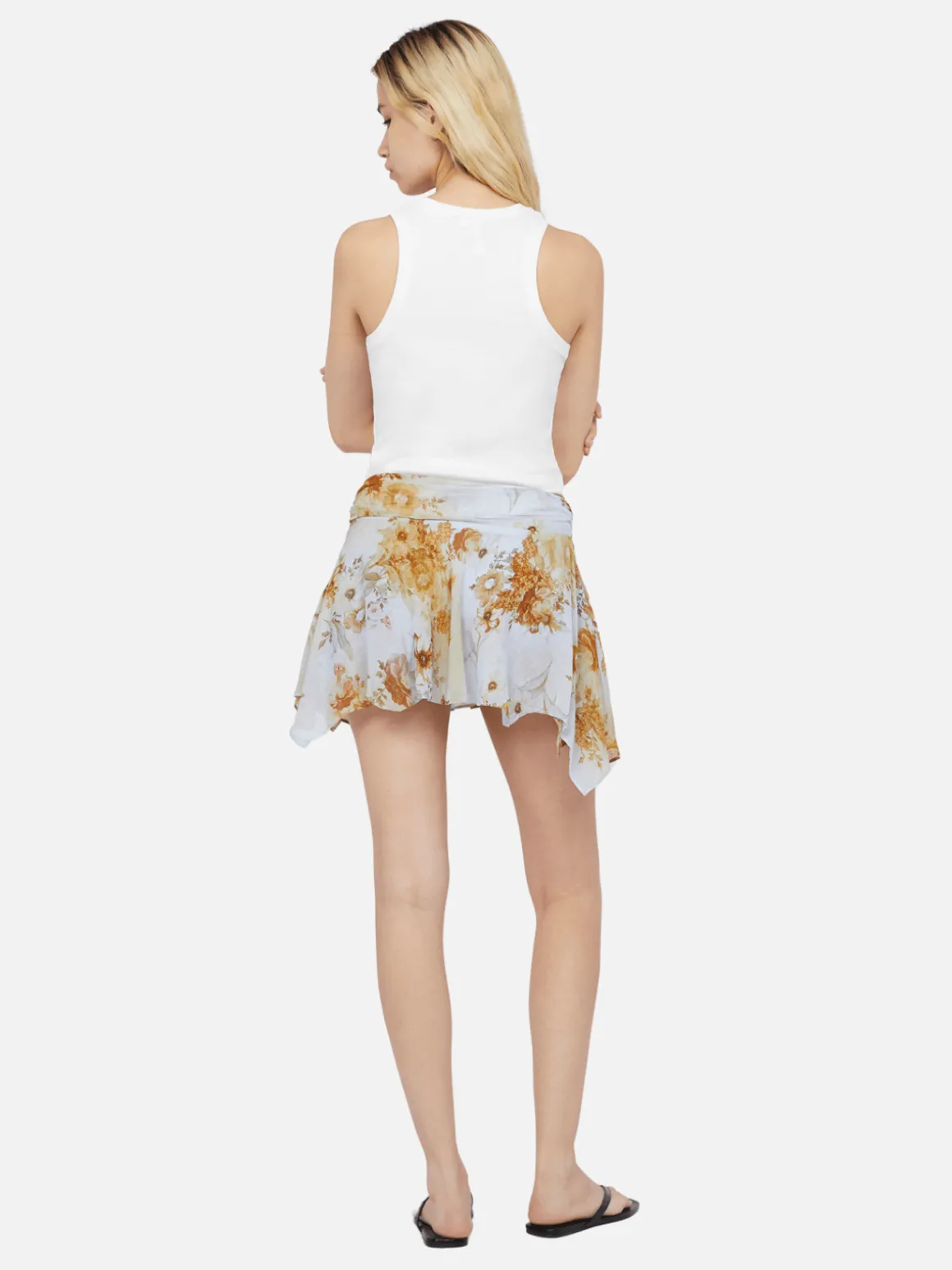 Rahni Mini Skirt - Antique Denim Floral