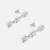 Santiago Triple Drop Earrings - Silver/Pearl